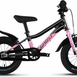 Ghost Powerkid 12 Metallic Black / Pearl Pink Glossy Vélo Enfant 12 Pouces